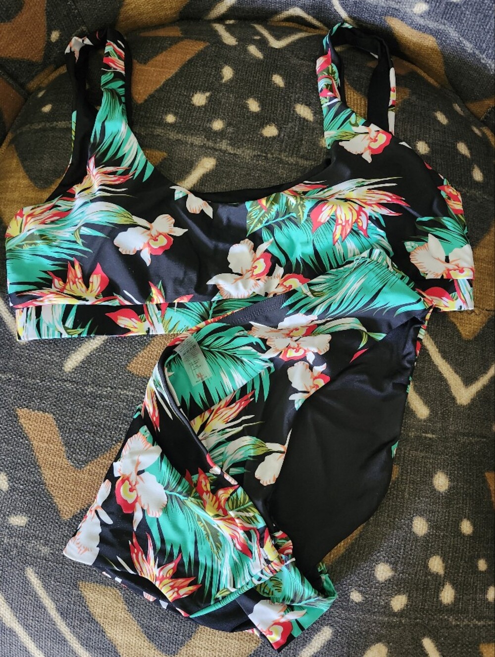 🌴New Boutique Tropical Birds of Paradise High-Waisted Bikini Set - Size XL - Picture 4 of 5